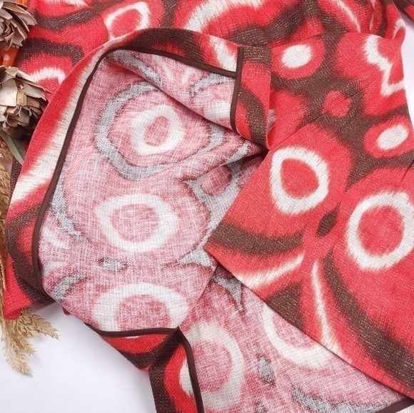 Tory Burch Linen Boho Smock Top Boat Neck Tunic Sz 4 - Picture 14 of 16